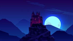 Castle, Minimalism, Minimalist, Artist, Artwork, Digital Art, 4K wallpaper