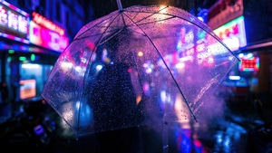 Umbrella, Neon, Photography, 4K wallpaper