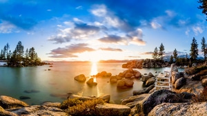 Rocks, Lake, Nature, 4K wallpaper