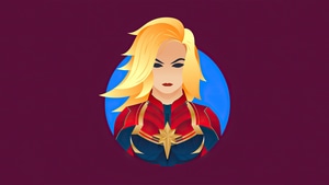 Captain Marvel, Superheroes, Artwork, Minimalism, 4K wallpaper