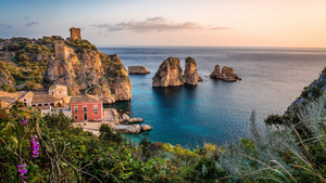 Mediterranean Sea, Rocks, Italy, Serenity, 4K wallpaper