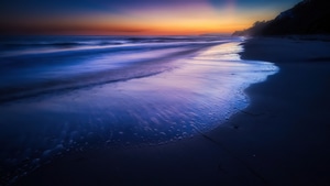 Beach, Sunset, Nature, 4K wallpaper