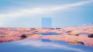 Mysterious, Landscape, Glass, Geometric, Reflection, Body of Water, Surreal, 4K wallpaper