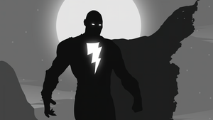 Black Adam, Silhouette, DC Superheroes, Monochrome, Black and White, 4K wallpaper