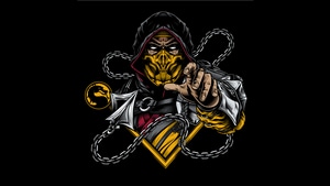 Sub Zero, Scorpion, Mortal Kombat, Games, Minimalism, Behance, 4K wallpaper