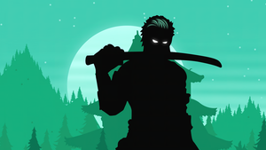 Roronoa Zoro, Silhouette, Illustration, One Piece, 4K wallpaper