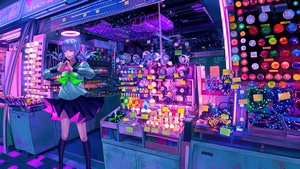 Anime Girl, Anime, Artist, Artwork, Digital Art, Cyberpunk, 4K wallpaper