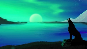 Fox, Northern Lights, Howling, Artist, Artwork, Digital Art, Deviantart, 4K wallpaper