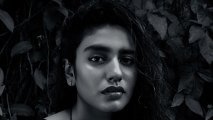 Priya Prakash Varrier, Indian actress, Monochrome, Black and White, 4K wallpaper