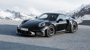 Porsche 911 Turbo S, 2023, Black cars, 4K wallpaper