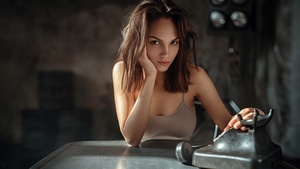 Brunette, Girls, Model, 4K wallpaper