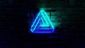 Triangle, Abstract, Neon, 4K wallpaper