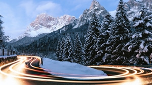 Long Exposure, Road, Time Lapse, Winter, Nature, 4K wallpaper