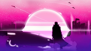 Retrowave, Synthwave, Artist, Artwork, Digital Art, Artstation, 4K wallpaper