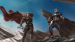 Captain America, Thor, Superheroes, Artwork, Artist, 4K wallpaper