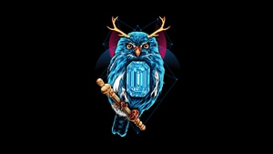Owl, Dark, Black, Artist, Artwork, Digital Art, 4K wallpaper