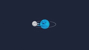 Moon, Earth, Funny, Minimalism, Minimalist, Artist, Artwork, Digital Art, 4K wallpaper