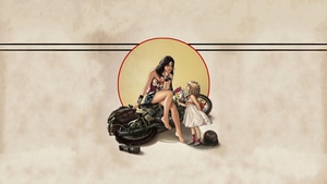 Wonder Woman, Superheroes, Motorcycle, Child, 4K wallpaper