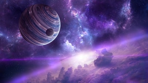 Planet, Space, Moon, Stars, Digital Universe, Artist, Artwork, Digital Art, 4K wallpaper