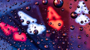 Water droplets, Glass, Macro, 4K wallpaper
