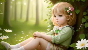 Cute child, AI art, Spring, Surreal, Adorable, Cute Girl, Pretty, 4K wallpaper