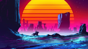 Cyberpunk, Artist, Artwork, Digital Art, Horse, 4K wallpaper