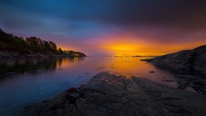 Sunset, Horizon, Nature, 4K wallpaper
