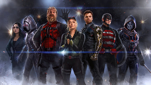 Thunderbolts, Marvel Cinematic Universe, 2025 Movies, Black Widow, Bucky Barnes, Captain America, Taskmaster, Red Guardian, Marvel Superheroes, 4K wallpaper