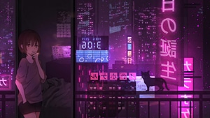 Cyberpunk, Neon, Anime Girl, Anime, Artist, Artwork, Digital Art, Pink, 4K wallpaper