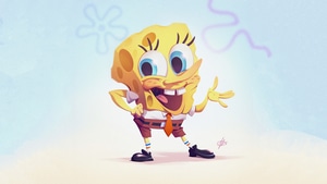 Spongebob, Cartoons, Artist, Artwork, Digital Art, Artstation, 4K wallpaper