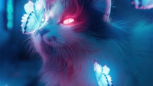 Cyberpunk, Cat, Artist, Artwork, Digital Art, Artstation, 4K wallpaper