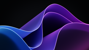 Waves, Purple, Windows 11, Dark Mode, Black background, Aesthetic, 4K wallpaper
