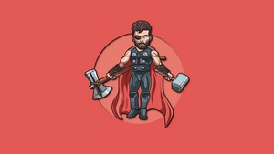 Thor, Superheroes, Artwork, Minimalism, Artist, 4K wallpaper
