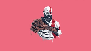 Kratos, Games, God Of War, Artwork, Minimalism, Dribbble, 4K wallpaper
