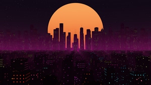 Retrowave, Artist, Artwork, Digital Art, City, 4K wallpaper