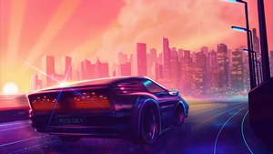 Synthwave, Artist, Artwork, Digital Art, Artstation, 4K wallpaper