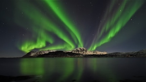 Aurora, Northern Lights, Beach, Nature, 4K wallpaper