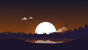Artist, Artwork, Digital Art, Sunset, Minimalism, Minimalist, 4K wallpaper