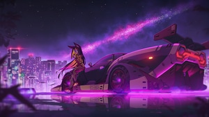 Anime Girl, Anime, Artist, Artwork, Digital Art, Cyberpunk, 4K wallpaper