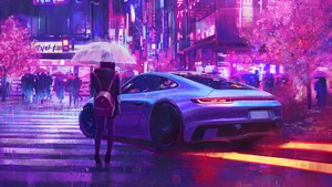 Artist, Artwork, Artstation, Neon, Synthwave, 4K wallpaper