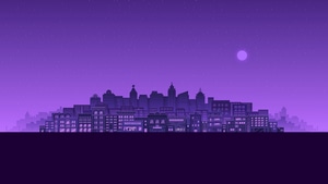 Minimalism, Minimalist, City, Artist, Artwork, Digital Art, Purple, 4K wallpaper