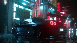 Skyline, Cars, Artstation, 4K wallpaper