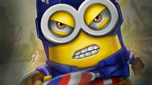 Minions, Captain America, Superheroes, Artwork, Artstation, 4K wallpaper