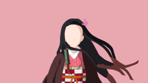 Nezuko Kamado, Minimalist, Light pink background, Faceless, Simple, 4K wallpaper