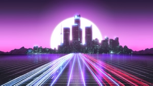 Synthwave, Long Exposure, Artist, Artwork, Digital Art, Deviantart, 4K wallpaper