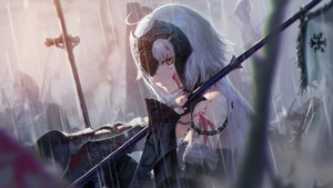 Warrior, Anime Girl, Anime, Artist, Artwork, Digital Art, Blood, 4K wallpaper