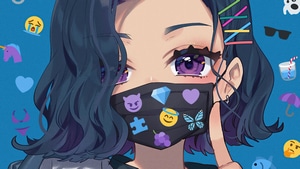 Anime Girl, Anime, Artist, Artwork, Digital Art, Mask, 4K wallpaper