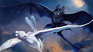 Night Fury, Light Fury, Artist, Artwork, Digital Art, How To Train Your Dragon, Deviantart, 4K wallpaper