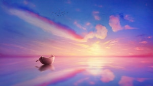 Sunset, Artist, Artwork, Digital Art, Deviantart, Boat, 4K wallpaper