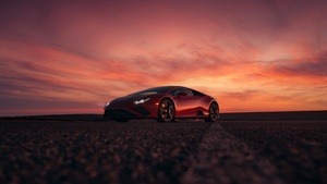 Lamborghini Huracan EVO RWD, Sunset, 4K wallpaper